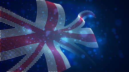 Vector bright glowing country flag of abstract dots. Englandのイラスト素材
