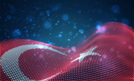 Vector bright glowing country flag of abstract dots. Turkeyのイラスト素材