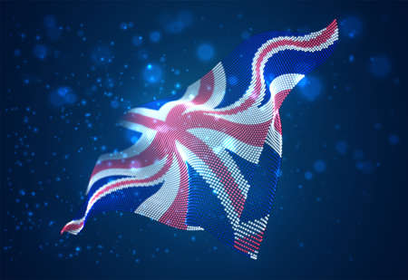 Vector bright glowing country flag of abstract dots. England