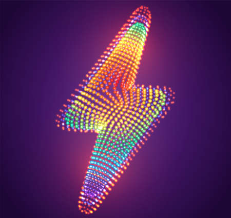 vector symbol of luminous dots, rainbow gradient