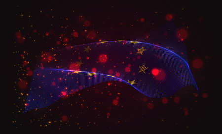 Vector bright glowing country flag of abstract dots. European Unionのイラスト素材