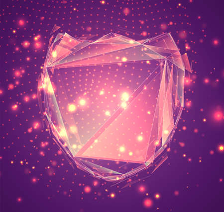 3d vector symbol, volumetric object on a pink background. layout for business and presentationのイラスト素材