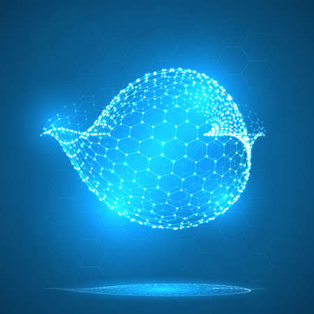 Vector 3d object from a hexagon grid with dots. stylish designのイラスト素材