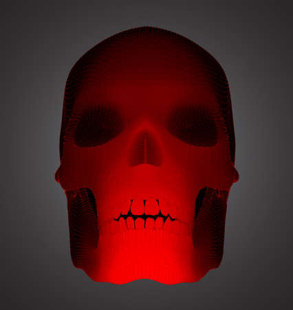 vector human skull on color background. a symbol of death, halloween, the day of the dead and hacker attacksのイラスト素材