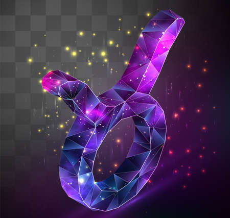 3d vector symbol on mosaic background, space locked in crystal objectのイラスト素材