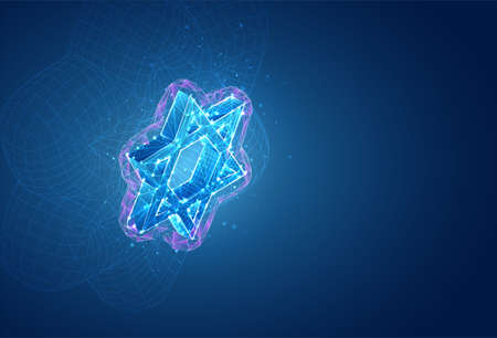 3d vector symbol, volumetric object on a blue background. layout for business and presentationのイラスト素材