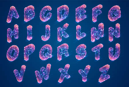 vector set of letters, ready alphabet. 3d style