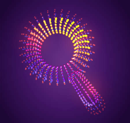 vector symbol of luminous dots, rainbow gradientのイラスト素材