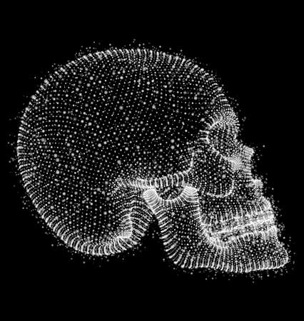 vector human skull on color background. a symbol of death, halloween, the day of the dead and hacker attacksのイラスト素材