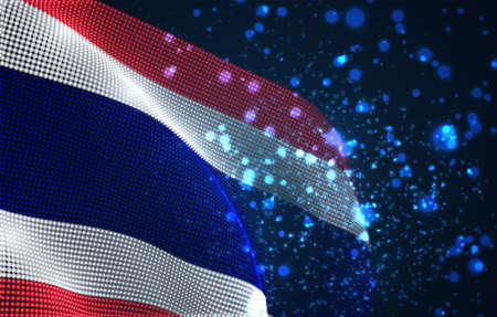 Vector bright glowing country flag of abstract dots. Thailand
