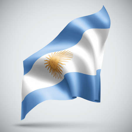 Argentina, vector 3d flag isolated on white backgroundのイラスト素材