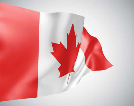 vector 3d flag isolated on white background, Canadaのイラスト素材