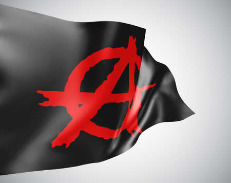anarchy on black vector flag isolated on white backgroundのイラスト素材