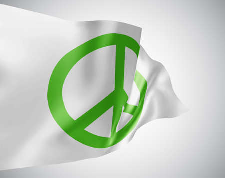 pacifism, vector 3d flag isolated on white backgroundのイラスト素材