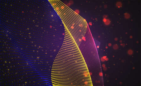 Vector bright glowing country flag of abstract dots. Romaniaのイラスト素材