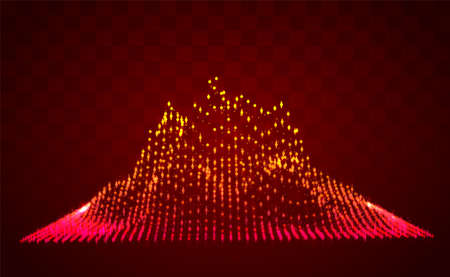 Vector abstract info graphic in the form of a mountain. bright glowing design element.