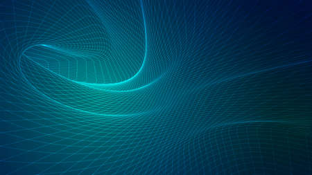 Abstract background of bright glowing particles and paths. vector illustrationのイラスト素材