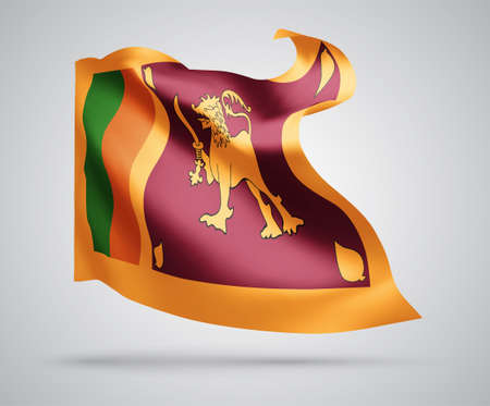 Sri Lanka, vector 3d flag isolated on white backgroundのイラスト素材
