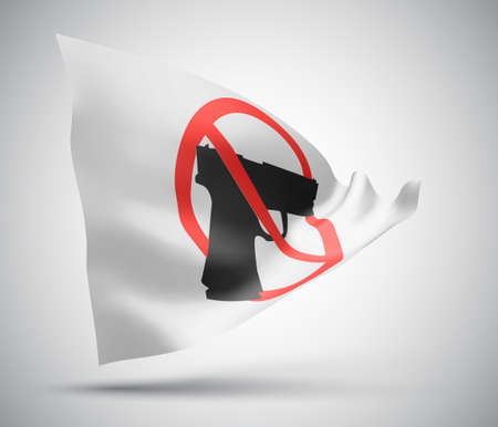 prohibition of weapons, vector 3d flag isolated on white backgroundのイラスト素材
