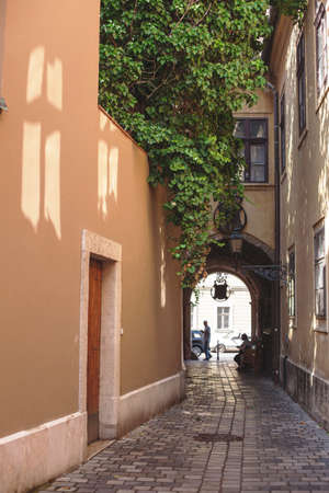 walk about the streets of the old beautiful city of Europeの写真素材