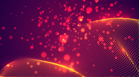 abstract vector 3d background with bends and waveのイラスト素材