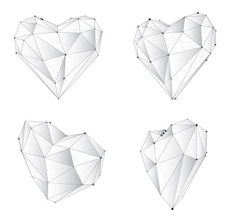 set of vector bulk hearts for medicine and holidayのイラスト素材