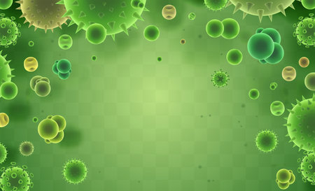 vector background of viruses and bacteria for medicineのイラスト素材