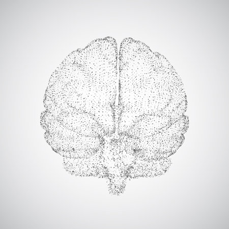 3D vector cyber brain. neural network mega-data processing, template interface design on a white background.のイラスト素材