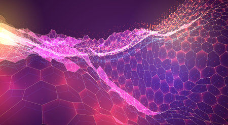 Vector 3d object from a hexagon grid with dots. stylish designのイラスト素材