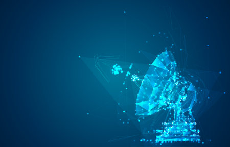 abstract vector. radio antenna. astronomy and space researchのイラスト素材