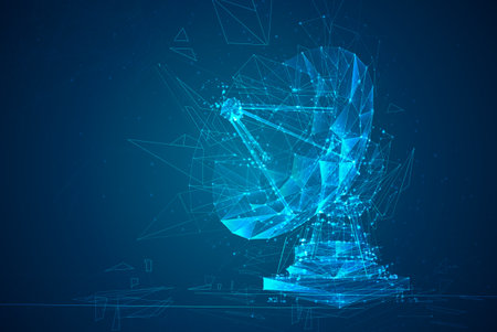 abstract vector. radio antenna. astronomy and space researchのイラスト素材