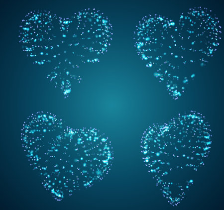 set of vector bulk hearts for medicine and holidayのイラスト素材