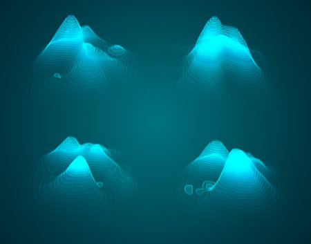 vector mountain layout, diagram, layers of the landscape heightのイラスト素材