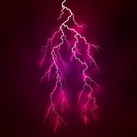 Vector bright lightning on a dark colored background.のイラスト素材