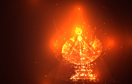 abstract vector. radio antenna. astronomy and space researchのイラスト素材