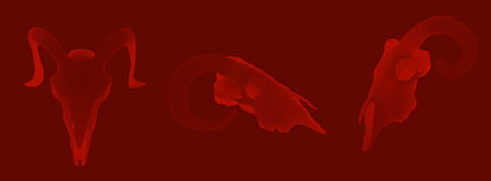 vector ram skull. 3d image of segments and polygonsのイラスト素材