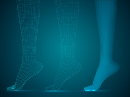 three-dimensional female feet. vector template. finished item. foot careのイラスト素材