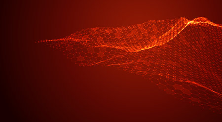 abstract vector background with hexagons. landscape and landscape of the virtual world. 3d designのイラスト素材
