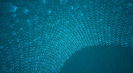 Vector 3d object from a hexagon grid with dots. stylish designのイラスト素材