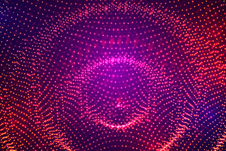 vector 3d background. wave of points. geometric danceのイラスト素材