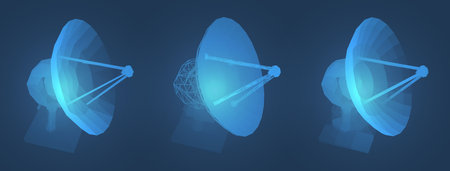abstract vector. radio antenna. astronomy and space researchのイラスト素材