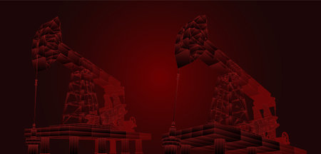 oil derrick. vector 3d object. mining of minerals.のイラスト素材