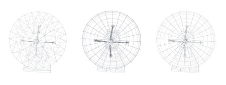 vector set. radio antenna. astronomy and space researchのイラスト素材