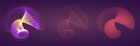 vector abstract shape. bright colors and highlights. neon rainbow.