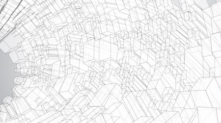 vector geometric background. abstract square shapes and bendsのイラスト素材