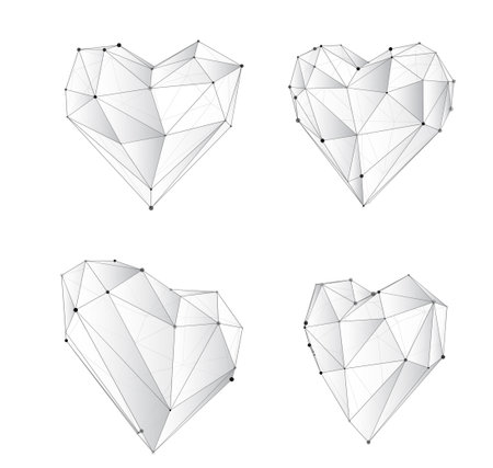 set of vector bulk hearts for medicine and holidayのイラスト素材