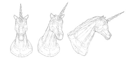 abstract head of a unicorn, vector magic animal.のイラスト素材