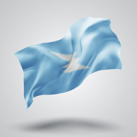 Electroneum, vector 3d flag with waves on a white backgroundのイラスト素材