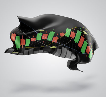 Exchange, vector 3d flag with waves on a white background