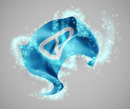 Ton, vector 3d flag in whirlwind of magical radianceのイラスト素材